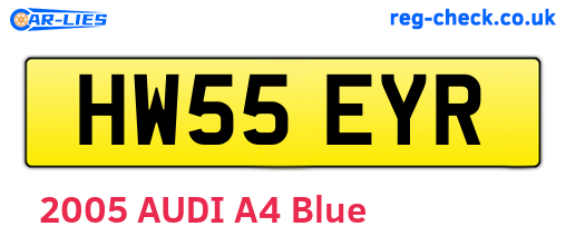 HW55EYR are the vehicle registration plates.