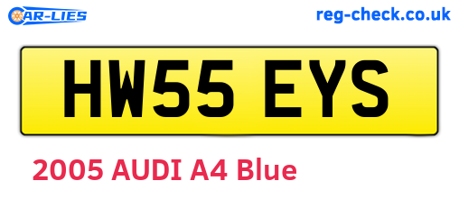 HW55EYS are the vehicle registration plates.