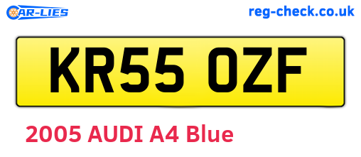 KR55OZF are the vehicle registration plates.