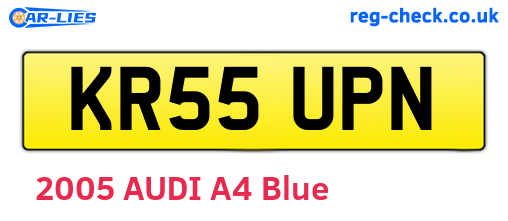 KR55UPN are the vehicle registration plates.