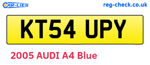 KT54UPY are the vehicle registration plates.