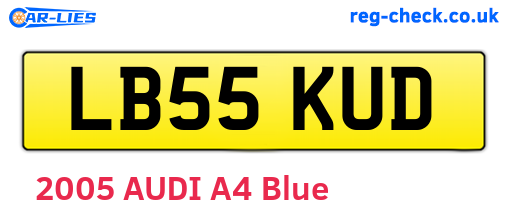 LB55KUD are the vehicle registration plates.