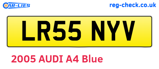 LR55NYV are the vehicle registration plates.