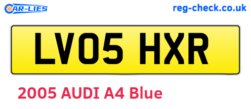 LV05HXR are the vehicle registration plates.