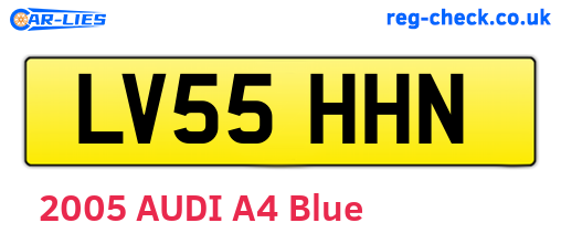 LV55HHN are the vehicle registration plates.