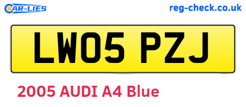 LW05PZJ are the vehicle registration plates.