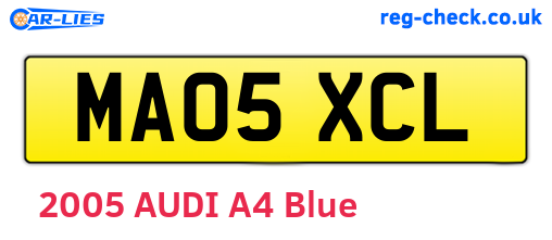MA05XCL are the vehicle registration plates.