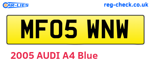 MF05WNW are the vehicle registration plates.