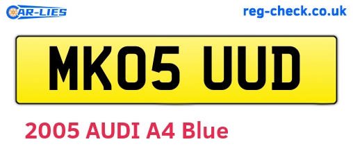 MK05UUD are the vehicle registration plates.
