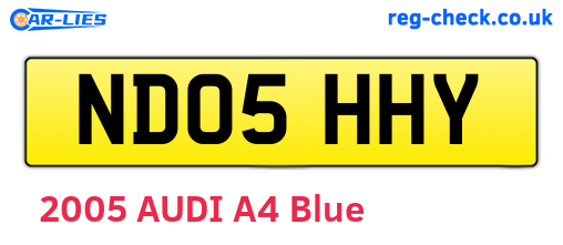 ND05HHY are the vehicle registration plates.
