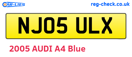 NJ05ULX are the vehicle registration plates.