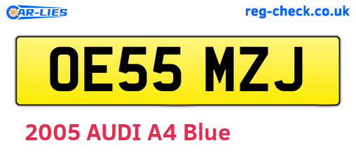 OE55MZJ are the vehicle registration plates.