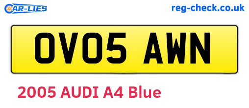 OV05AWN are the vehicle registration plates.