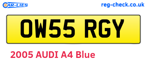 OW55RGY are the vehicle registration plates.