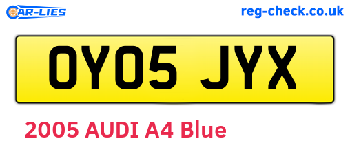 OY05JYX are the vehicle registration plates.