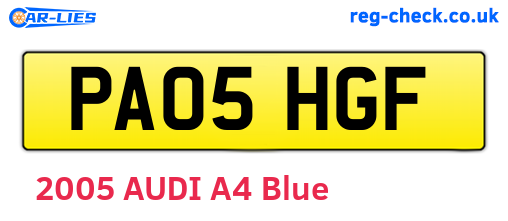 PA05HGF are the vehicle registration plates.