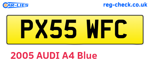 PX55WFC are the vehicle registration plates.