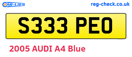 S333PEO are the vehicle registration plates.