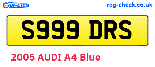 S999DRS are the vehicle registration plates.