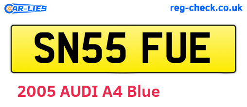 SN55FUE are the vehicle registration plates.