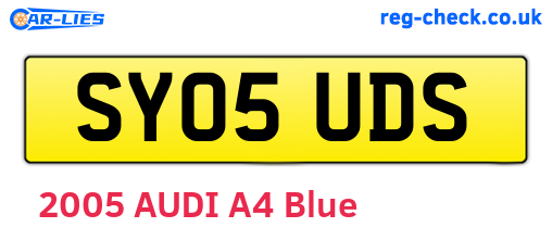 SY05UDS are the vehicle registration plates.