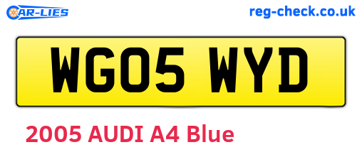 WG05WYD are the vehicle registration plates.