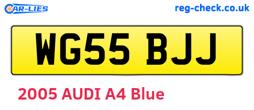 WG55BJJ are the vehicle registration plates.