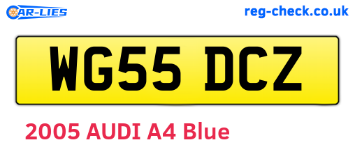 WG55DCZ are the vehicle registration plates.