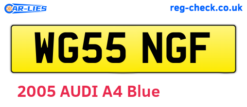 WG55NGF are the vehicle registration plates.