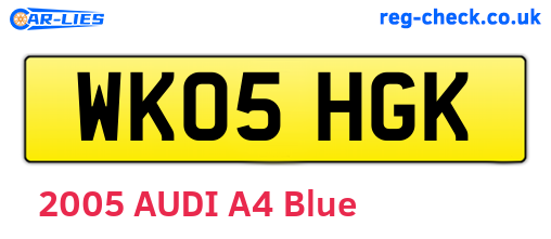 WK05HGK are the vehicle registration plates.
