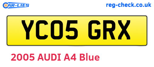 YC05GRX are the vehicle registration plates.