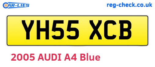 YH55XCB are the vehicle registration plates.