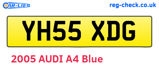 YH55XDG are the vehicle registration plates.