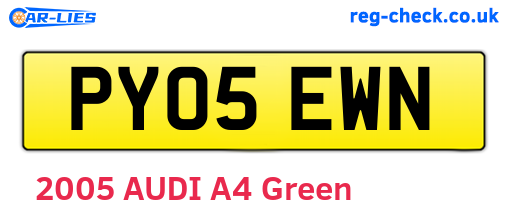 PY05EWN are the vehicle registration plates.