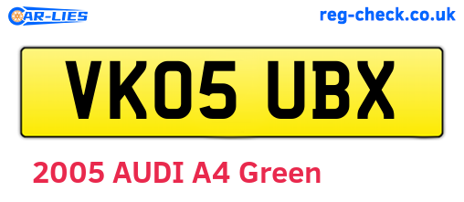 VK05UBX are the vehicle registration plates.