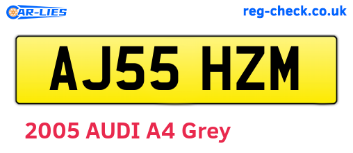 AJ55HZM are the vehicle registration plates.