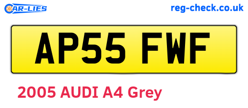 AP55FWF are the vehicle registration plates.