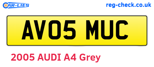 AV05MUC are the vehicle registration plates.