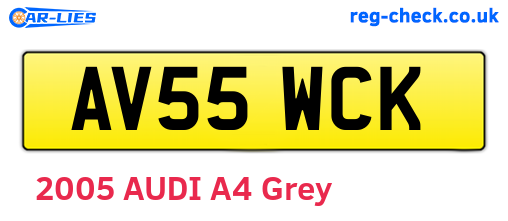 AV55WCK are the vehicle registration plates.