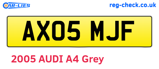 AX05MJF are the vehicle registration plates.