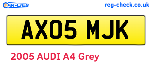 AX05MJK are the vehicle registration plates.