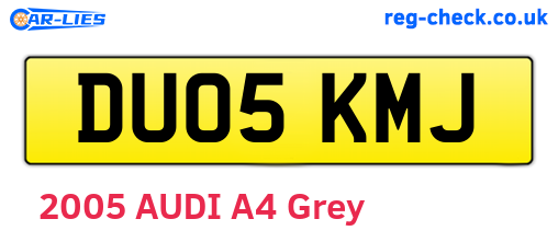 DU05KMJ are the vehicle registration plates.