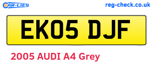 EK05DJF are the vehicle registration plates.