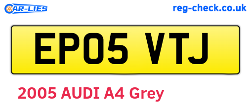 EP05VTJ are the vehicle registration plates.