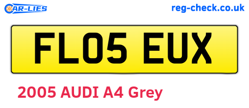 FL05EUX are the vehicle registration plates.