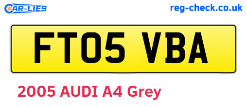 FT05VBA are the vehicle registration plates.