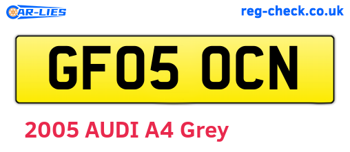 GF05OCN are the vehicle registration plates.