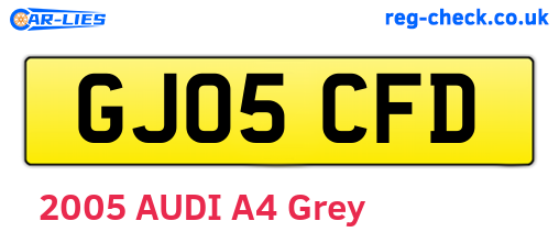 GJ05CFD are the vehicle registration plates.