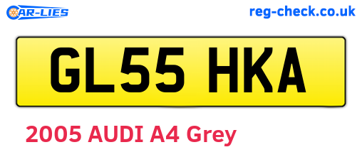 GL55HKA are the vehicle registration plates.
