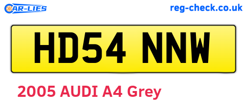 HD54NNW are the vehicle registration plates.